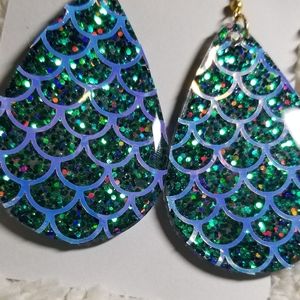 Mermaid scale color shifting earrings